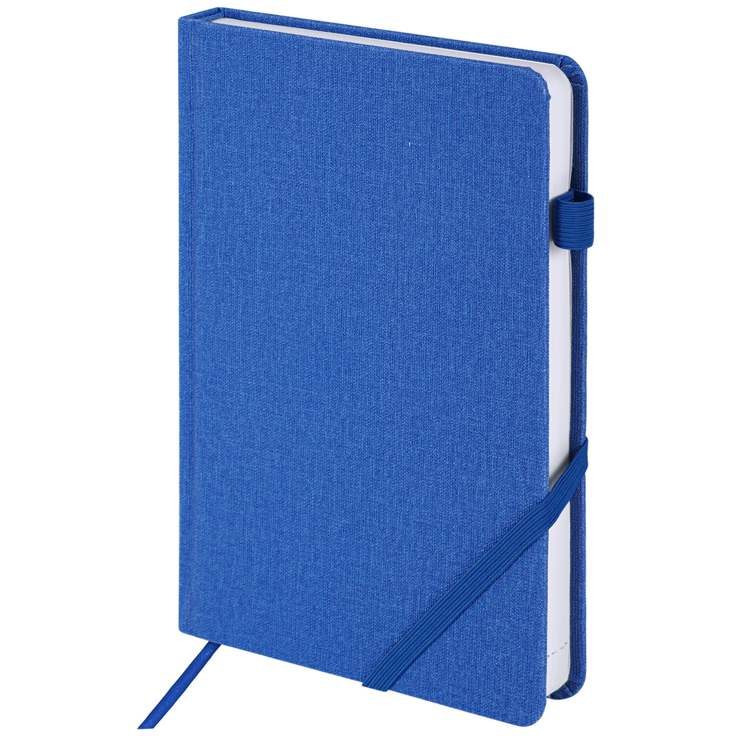 Ежедневник недатированный А5 138x213мм BRAUBERG Finest под кожу, резинка, 136л, синий, 111872