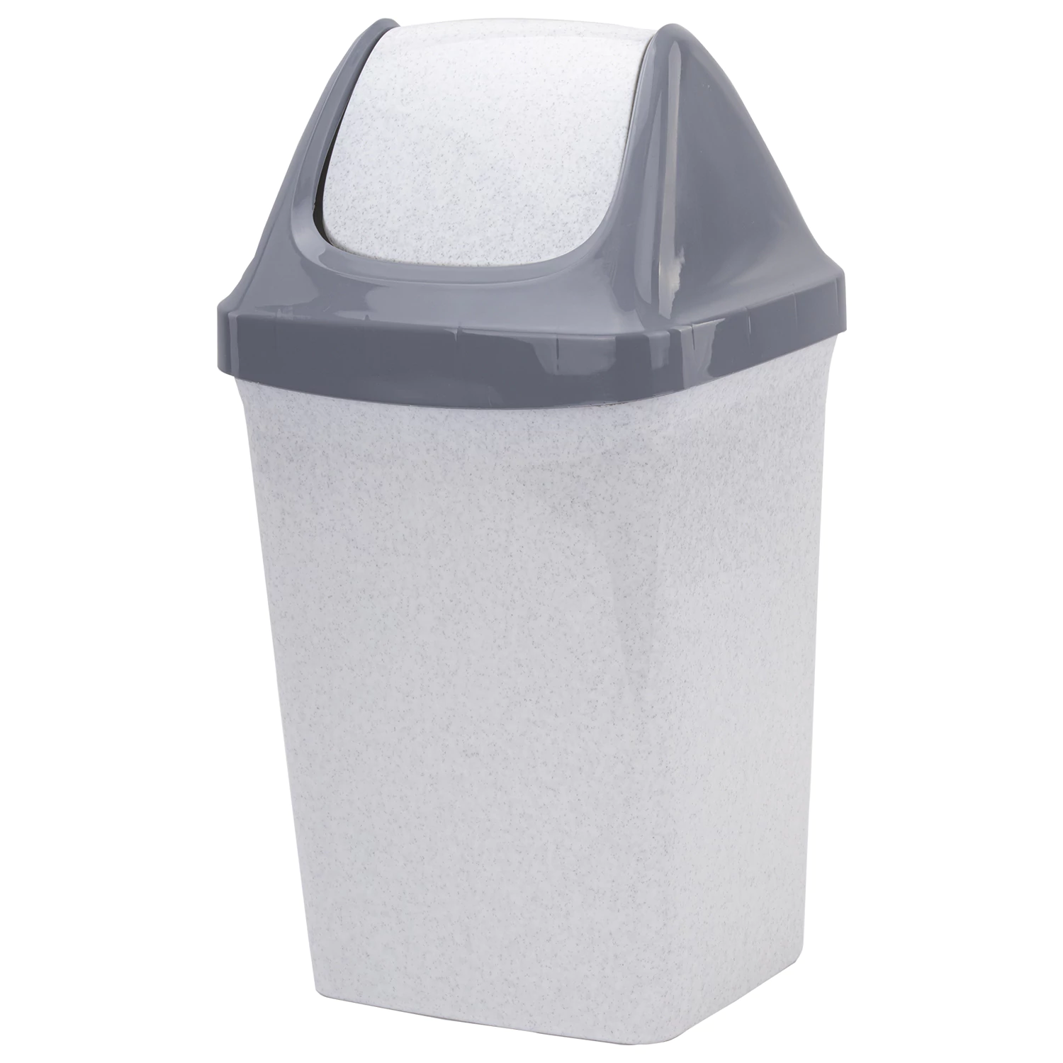 Ведро-контейнер 15л С КРЫШКОЙ (качающейся), для мусора,"СВИНГ" (в47*ш27*г23см), серое, IDEA, М 2462 602548