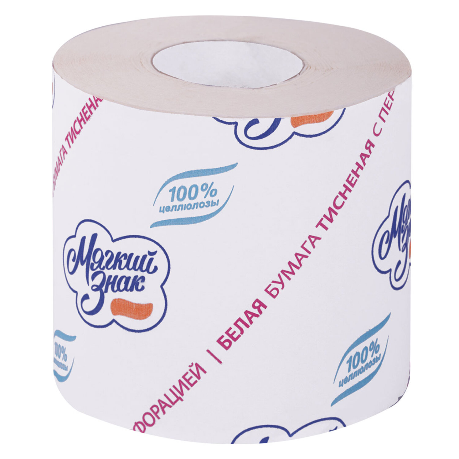 Бумага туалетная быт., 51 м, МЯГКИЙ ЗНАК, на втулке, С28, белая, С28 126550