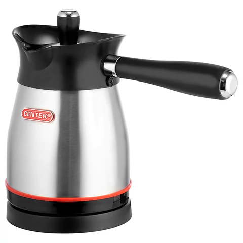 Турка электрическая CENTEK CT-1080, 0,5 л, 480 Вт, механическое управление, с крышкой, стальная, CT-1080 SS 457625 - МСК «Форвард»