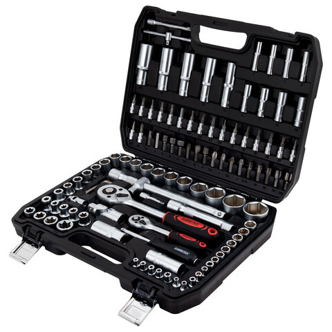 Набор инструментов для автомобиля, 108 предметов, пластиковый кейс, RABBITEX, 671339 