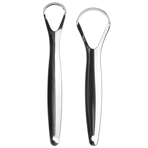 Скребок для языка из нержавеющей стали, КОМПЛЕКТ 2 шт. (большой и малый), с футляром, LAIMA DENT, 609409 - МСК «Форвард»