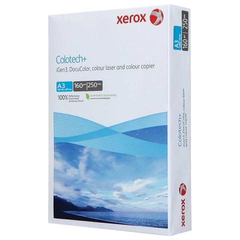 Бумага для цветной лазерной печати БОЛЬШОЙ ФОРМАТ А3, 160 г/м2, 250 л., XEROX COLOTECH+, 161% CIE, 003R94657 115599