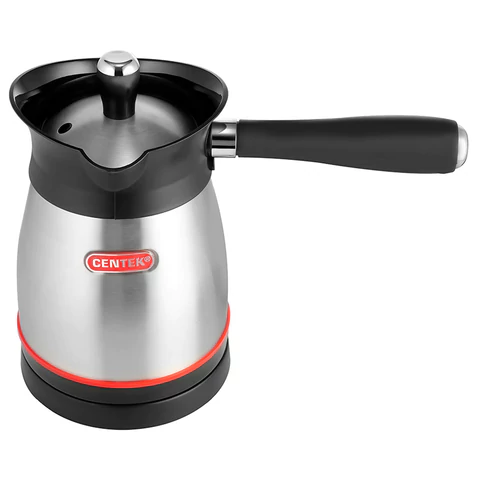 Турка электрическая CENTEK CT-1080, 0,5 л, 480 Вт, механическое управление, с крышкой, стальная, CT-1080 SS 457625 - МСК «Форвард»