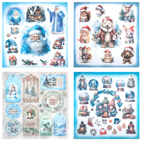 Бумага для скрапбукинга 30х30 см "Новогодний дизайн", двусторонняя, 12 листов, 180 г/м2, ОСТРОВ СОКРОВИЩ, 665438 - МСК «Форвард»