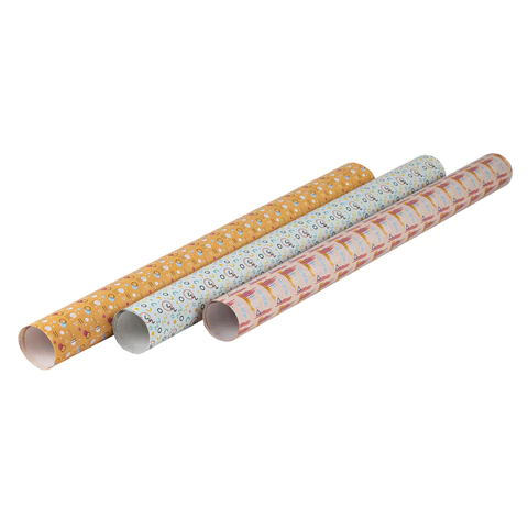 Бумага упаковочная мелованная НАБОР 3 шт., "Memphis", 70х100 см, 3 дизайна, ЗОЛОТАЯ СКАЗКА, 592067 - МСК «Форвард»