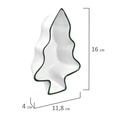 Тарелка сервировочная новогодняя 16х11,8х4 см,"Елочка", каменная керамика, ЗОЛОТАЯ СКАЗКА, 592547 - МСК «Форвард»
