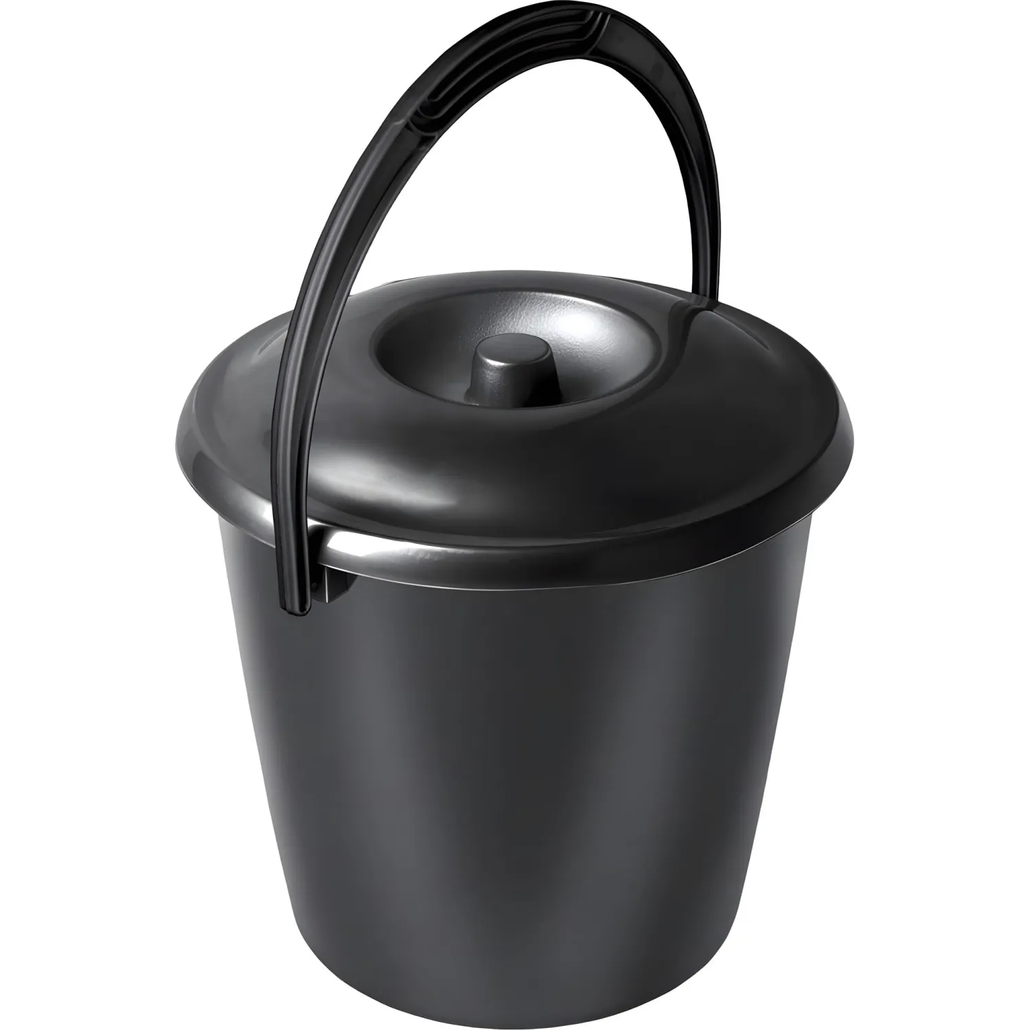 Ведро с крышкой Martika Соло 10 л пластик чёрное С462К 1650330