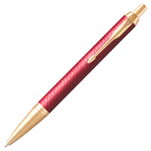 Ручка шариковая PARKER IM Premium Red GT, корпус красный лак, позолоч. дет, син, 2143644  143857