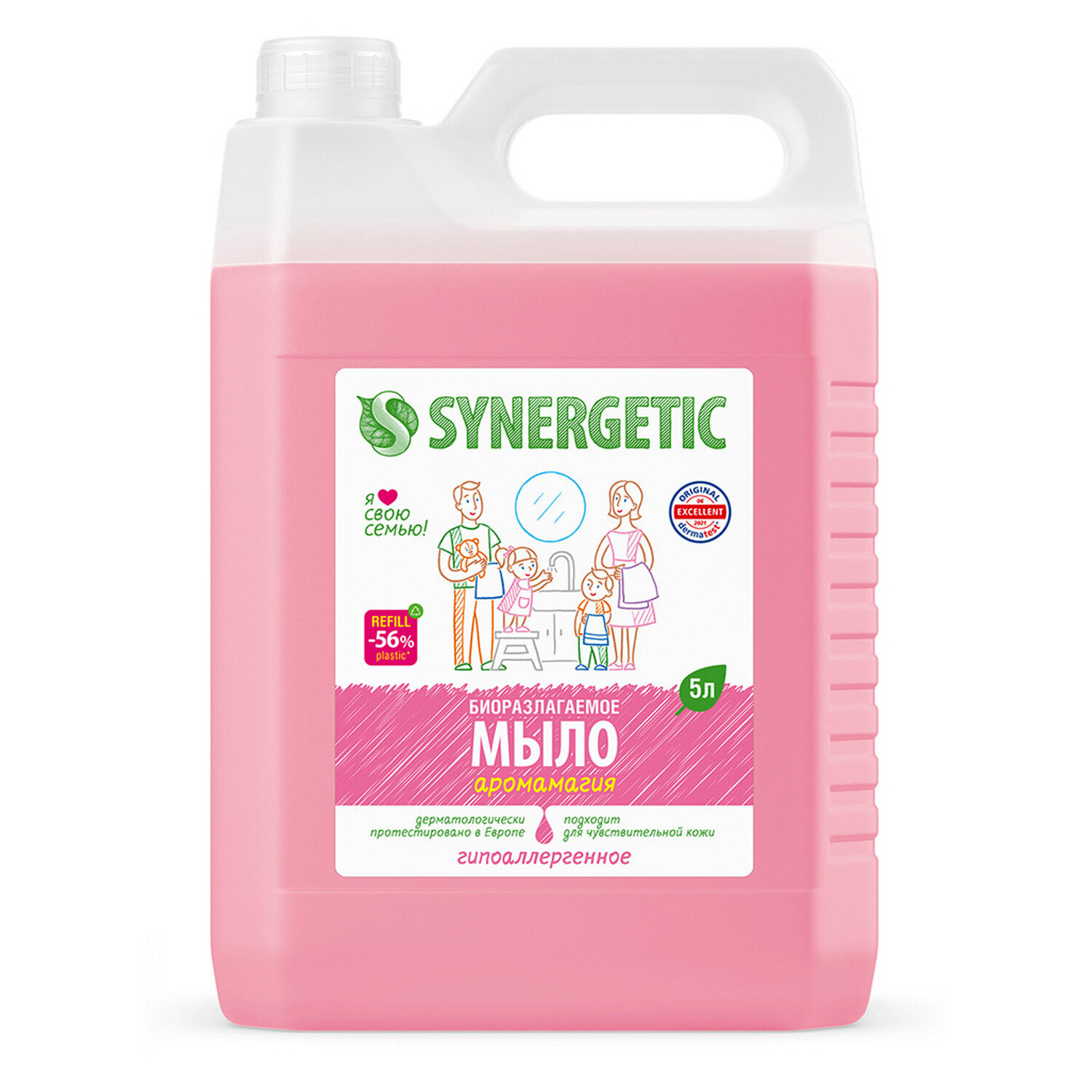 Мыло жидкое 5л SYNERGETIC, "Аромамагия" гипоаллергенное, биоразлагаемое, ЭКО, 105504 606749