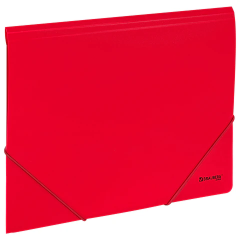 Папка на резинках А4 BRAUBERG UNIVERSAL, красная, до 300 листов, 0,5 мм, 273039