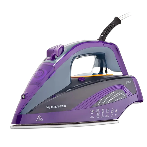 Утюг BRAYER BR4001, OneTemp, 2600 Вт, керамическое покрытие, самоочистка, антикапля, автоотключение, антинакипь 456107