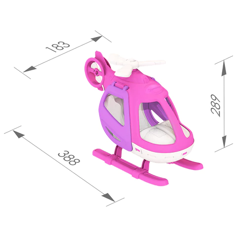 Вертолёт игрушечный "Фея", пластиковый, 38,8x18,3x28,9 см, цвет розовый, НОРДПЛАСТ, 394/2 666472 - МСК «Форвард»