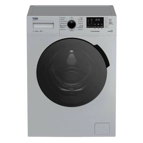 Стиральная машина BEKO RSPE78612S, 1200 об/мин, 7 кг, фронтальная загрузка, 15 программ, пар, серебристая, 7322710002 457167