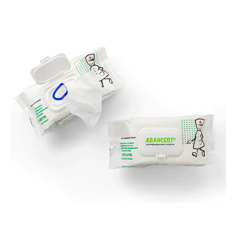 Дезинфицирующие салфетки спиртовые 120 шт., АВАНСЕПТ, для обработки рук и поверхностей, клапан-крышка 609716 ЧЕСТНЫЙ ЗНАК! - МСК «Форвард»