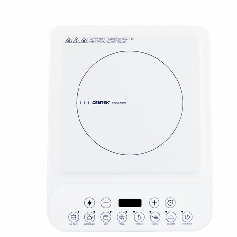 Настольная индукционная плита CENTEK CT-1517, 2000 Вт, 7 программ, электронное управление, белая, CT-1517 White 457587 - МСК «Форвард»