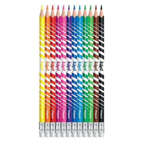 Карандаши цветные стираемые с ластиком MAPED (Франция) "Color'Peps Oops", 12 цветов, трехгранные, 832812 182116 - МСК «Форвард»