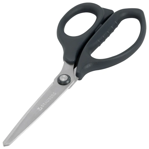 Ножницы BRAUBERG "BOMB", 170 мм, графитовый цвет, 2-сторонняя заточка, эргономичные, 238857 - МСК «Форвард»