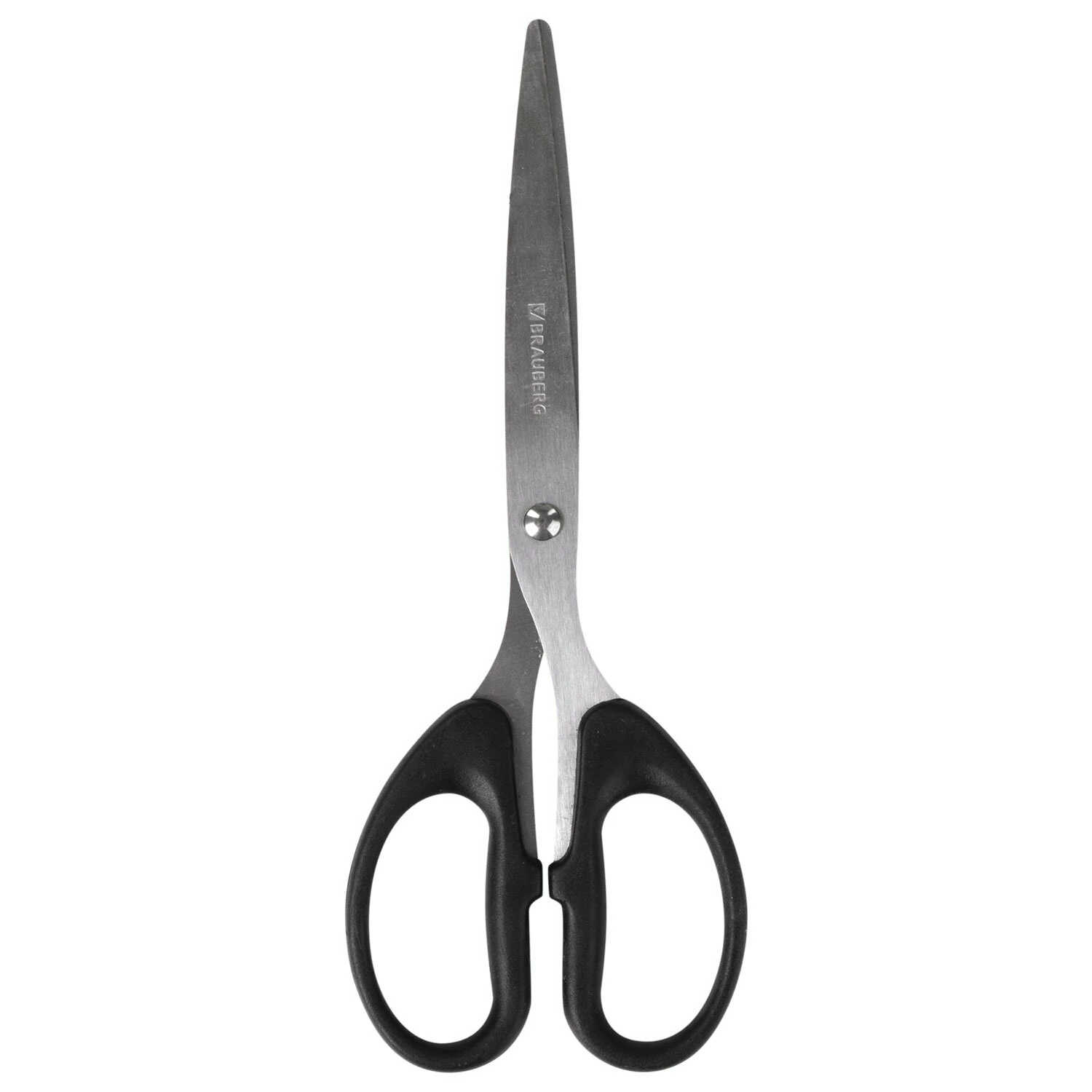 Ножницы BRAUBERG "Classic", 185 мм, чёрные, классической формы,2-х сторонняя заточка, 230934