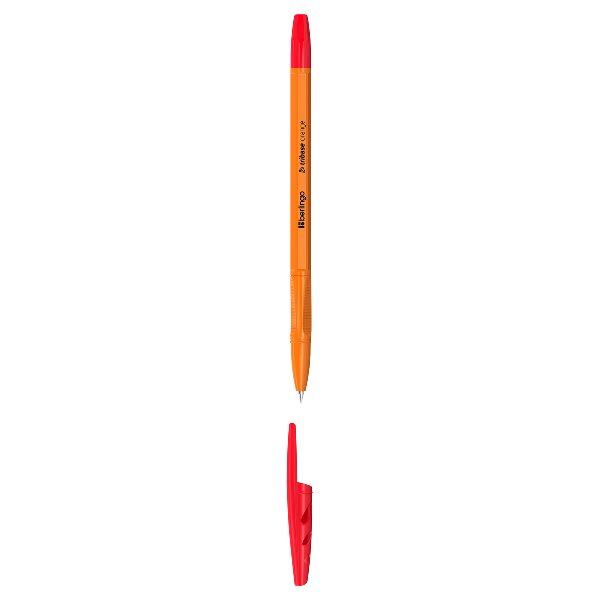 Ручка шариковая Berlingo "Tribase Orange" красная, 0,7мм корпус оранжевый CBp_70913 265893