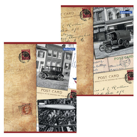 Тетрадь А5 96л. BRAUBERG скоба, клетка, обложка картон, СТРАНЫ, 401292