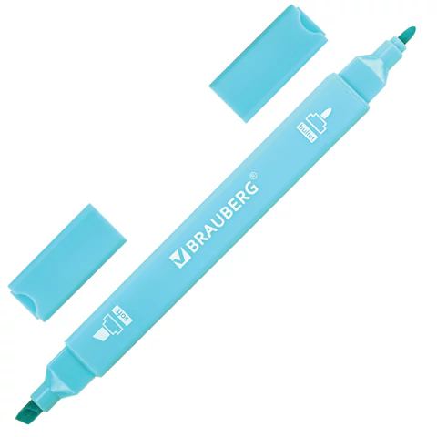 Набор текстовыделителей двусторонних 6 ПАСТЕЛЬНЫХ ЦВЕТОВ, BRAUBERG "Macaroon", линия 1-5 мм, 152513 - МСК «Форвард»