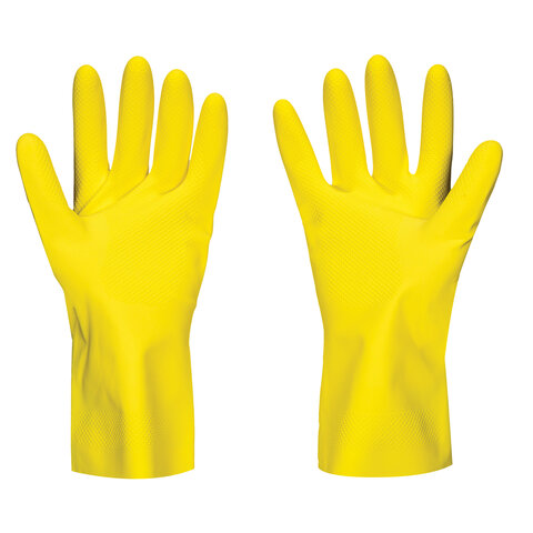 Перчатки латексные SCAFFA "Луч", КЩС-2, хлопчатобумажное напыление, р. 9, L, желтые, 00-01017718 701641 - МСК «Форвард»