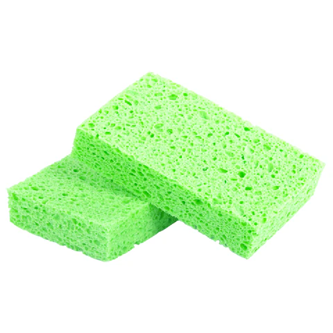 Губки для посуды 110х70х20 мм, ЦЕЛЛЮЛОЗНЫЕ, КОМПЛЕКТ 2 штуки, зеленые, LAIMA, 700257 - МСК «Форвард»