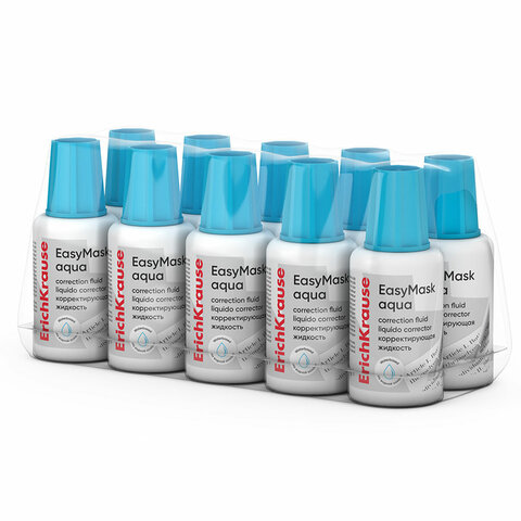 Корректирующая жидкость ERICH KRAUSE "EasyMask" на водной основе, 20 мл, флакон с кисточкой, 61926 272902 - МСК «Форвард»