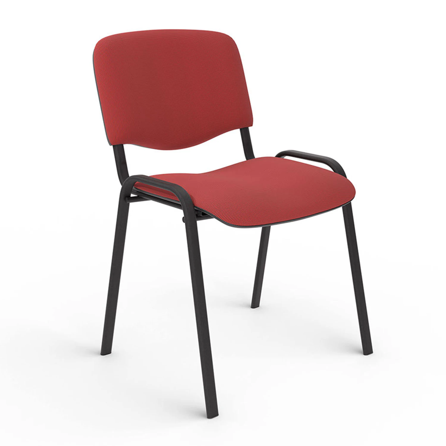 Стул для персонала и посетителей "ИЗО", черный каркас, ткань черно-красная В-9/С-16 531147