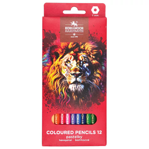 Карандаши цветные KOH-I-NOOR "RED LION" 12 цветов, шестигранные, 2,8 мм, натуральное дерево, 3552/12, 3552012063KS 182080 - МСК «Форвард»
