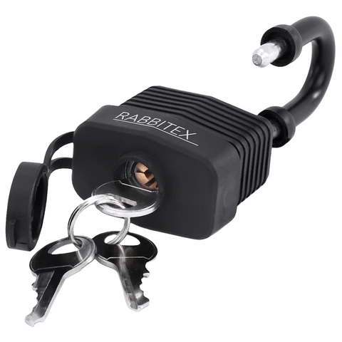 Замок навесной стальной 40 мм "Всепогодный", оцинкованный, прорезиненный, 3 ключа, RABBITEX (РАББИТЕКС), 671300 - МСК «Форвард»