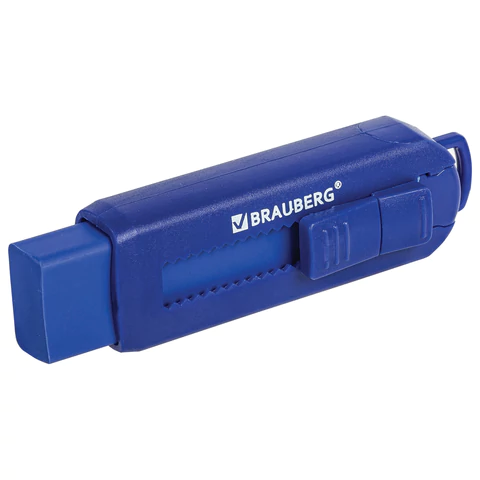 Ластик выдвижной BRAUBERG "Slider", 88х26х16 мм, синий, блистер, 271984 - МСК «Форвард»