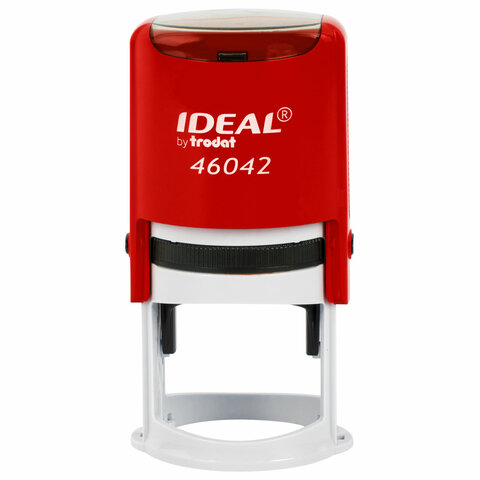 Оснастка для печатей оттиск D=42 мм, синий, TRODAT IDEAL 46042, корпус КРАСНЫЙ, крышка, подушка,125311 238375 - МСК «Форвард»