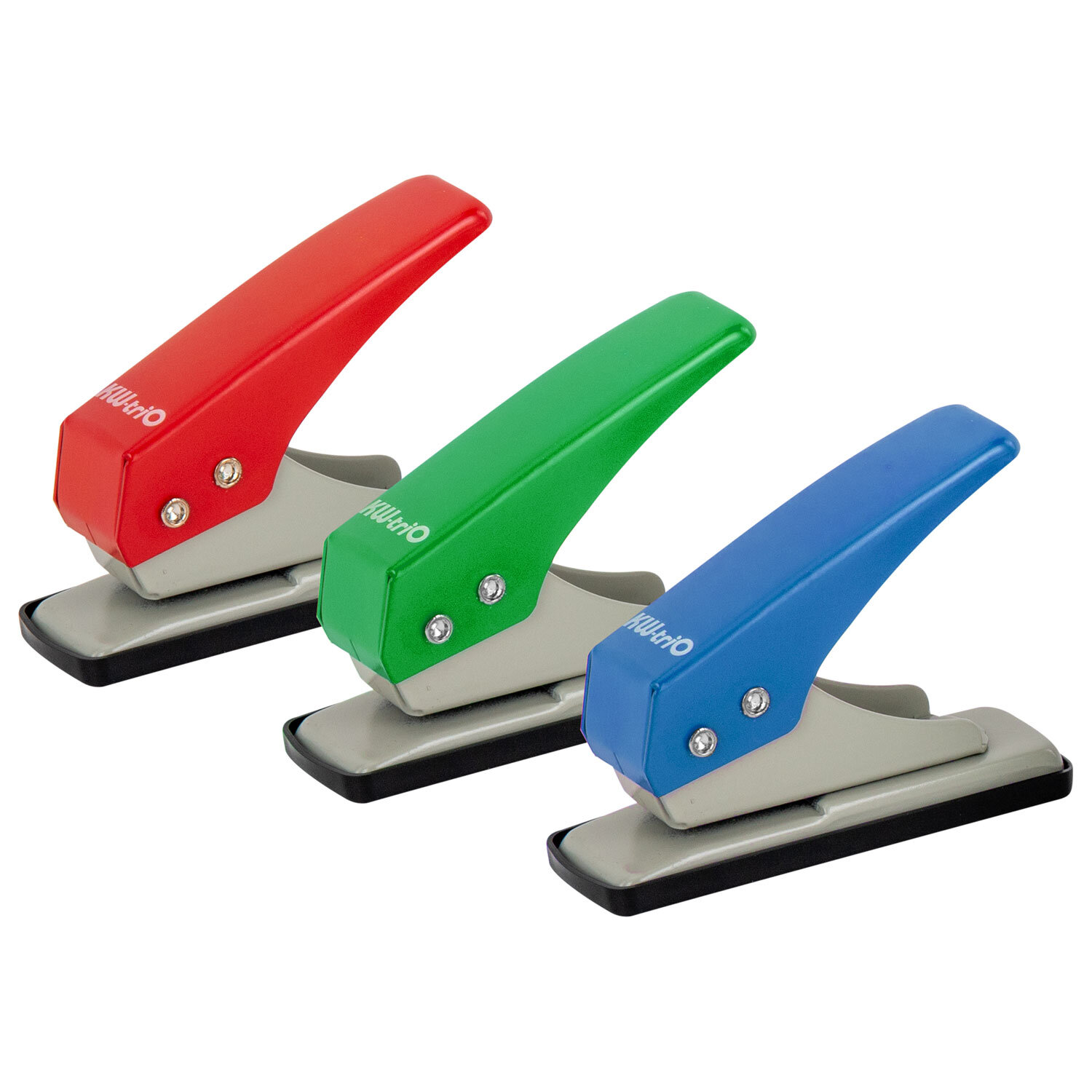 Дырокол на 1 отверстие KW-trio, до 12 листов, ассорти (красный, синий, зеленый), 921 -921 225150