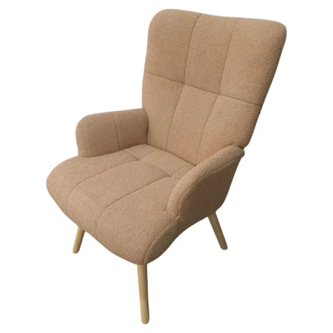 Кресло BRABIX "Soft LC-305", фактурная ткань букле (экомех), светло-бежевое, 533147