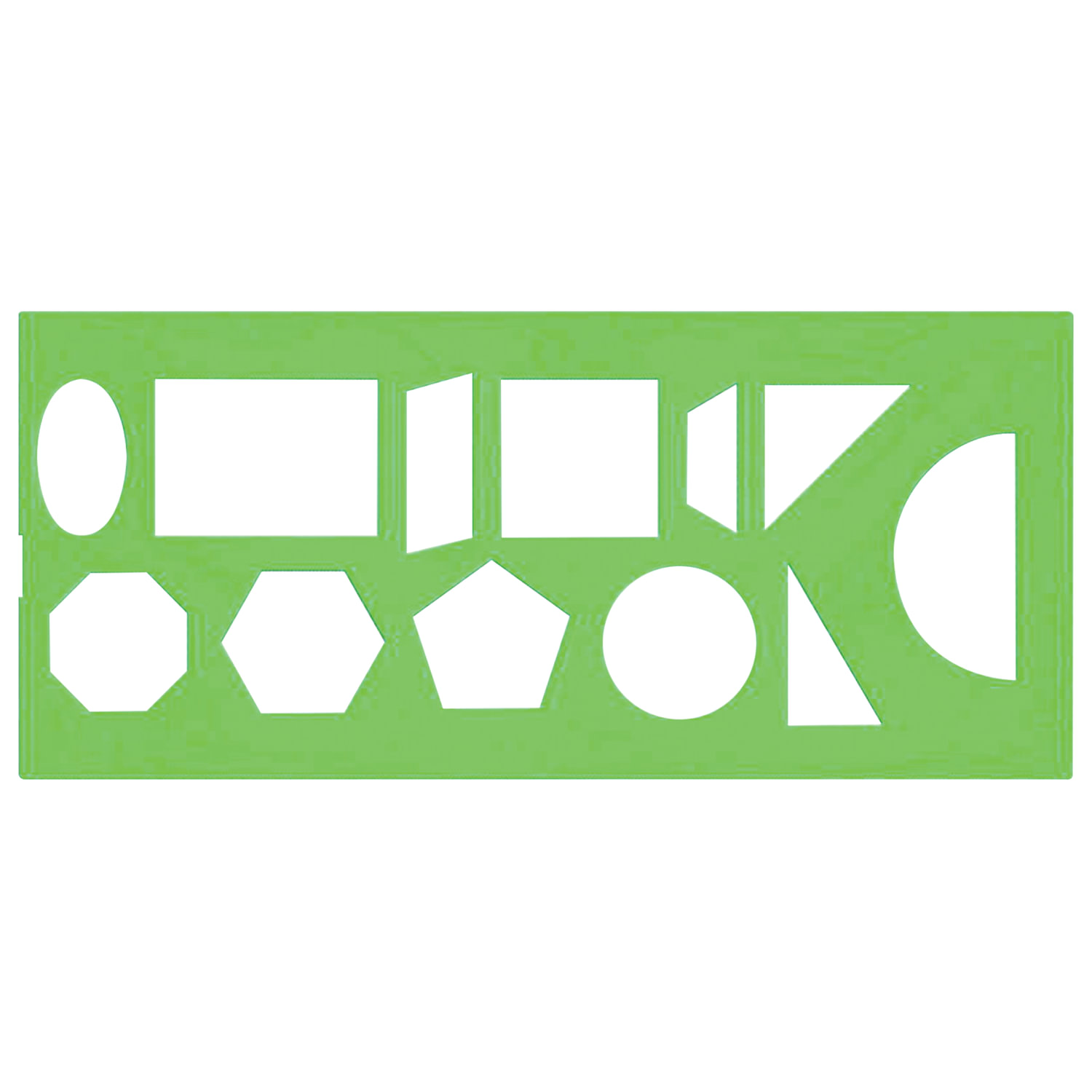 Трафарет геометрических фигур, 12 элементов, зеленый, СТАММ ТТ11 210521
