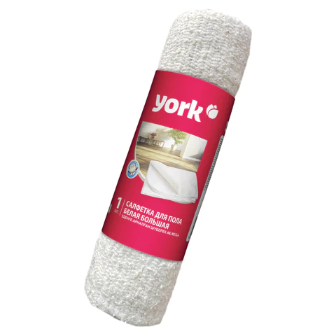 Тряпка для мытья пола 60х80 см, плотность 260 г/м2, ХПП, белая в рулоне, YORK, 22230 608405 - МСК «Форвард»