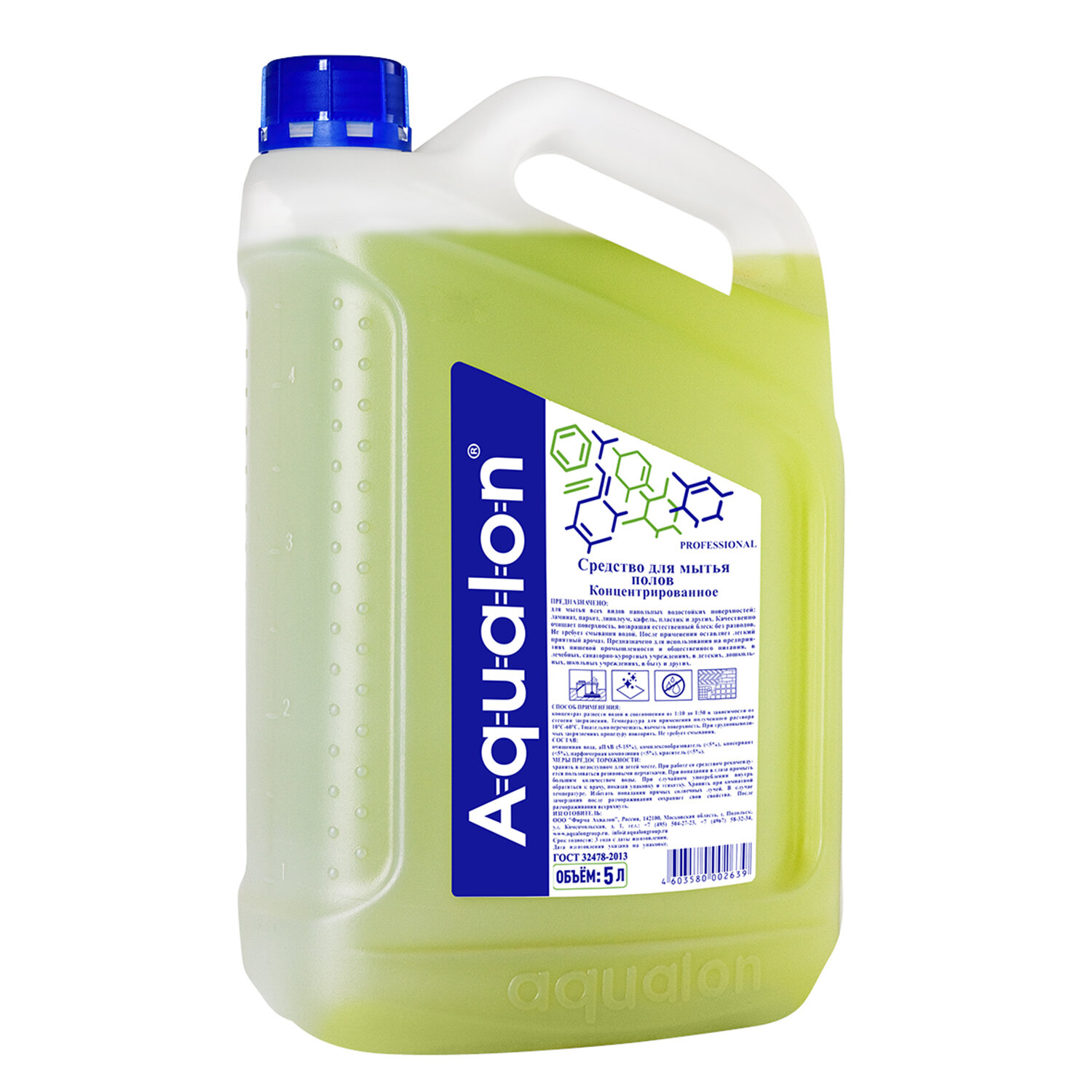 Средство для мытья пола и стен 5л AQUALON, концентрат, канистра, 202639 605722