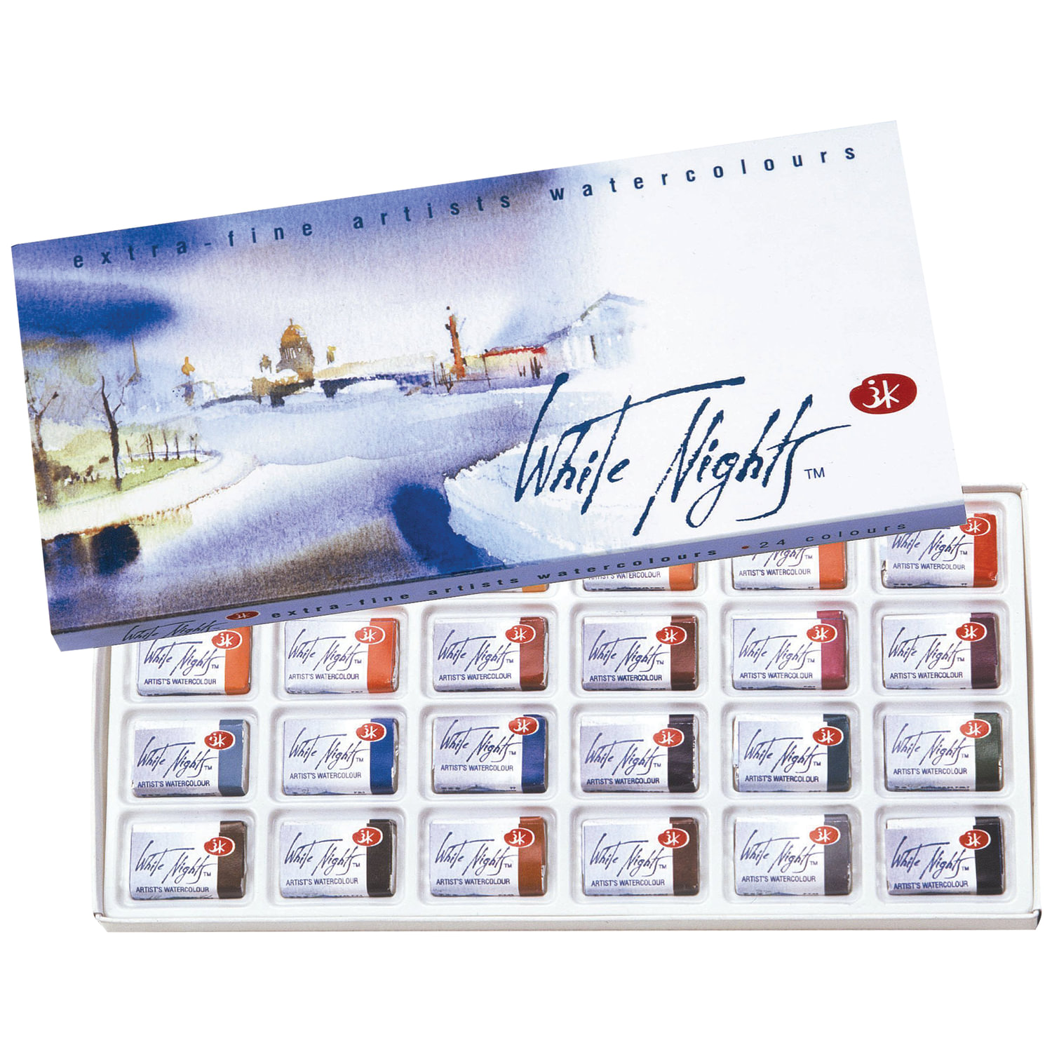 Краски акварельные художественные "Белые ночи", 24 цв, кювета 2,5 мл, картонная коробка, 1941061 190968