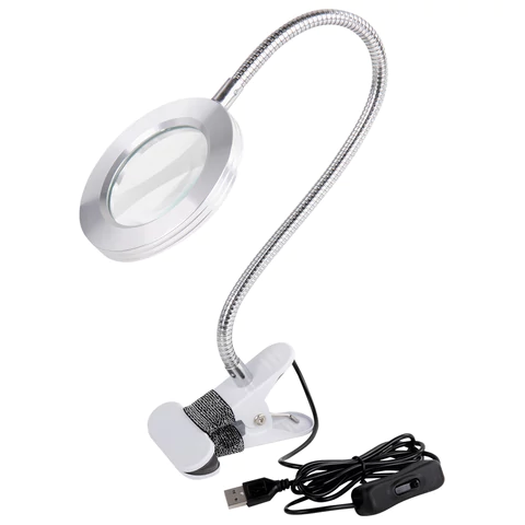 Лупа настольная на прищепке с LED-ПОДСВЕТКОЙ, диаметр 75 мм, увеличение 3, BRAUBERG, 455931 - МСК «Форвард»