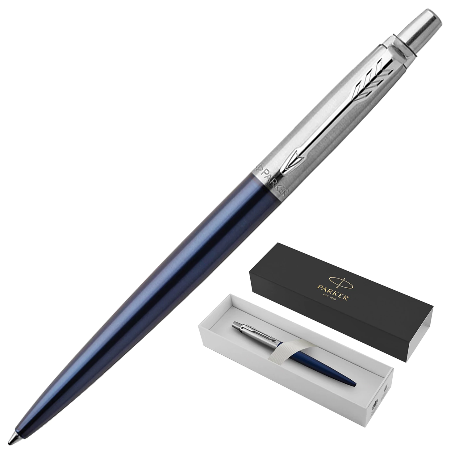Ручка шариковая PARKER Jotter Core Royal Blue CT, корпус синий, детали хром, синяя, 1953186 142380