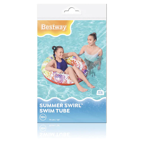 Надувной круг для плавания "Лето" диаметр 91 см, от 10 лет, до 80 кг, АССОРТИ, BESTWAY, 36084 680079 - МСК «Форвард»