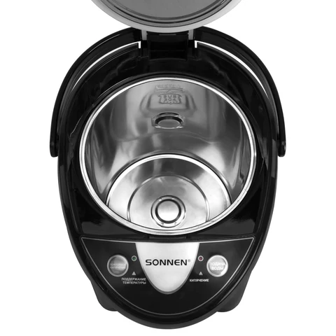 Термопот SONNEN TP-50, 5 л, 900 Вт, 1 температурный режим, 3 режима подачи воды, сталь, белый/серебро, 456711 - МСК «Форвард»