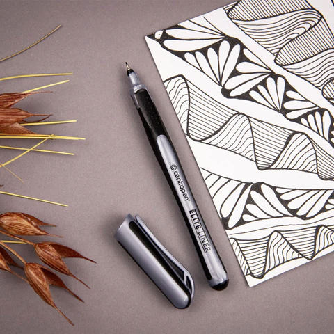 Ручка капиллярная (линер) ЧЕРНАЯ CENTROPEN "Elite liner", линия 0,3 мм, 4721, 247210112 144704 - МСК «Форвард»