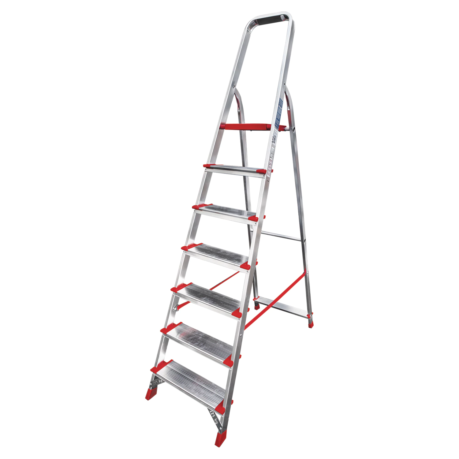 Стремянка алюминиевая 7 ШИРОКИХ СТУПЕНЕЙ 13см площадка 1,5м, до 225кг, вес 8 кг НОВАЯ ВЫСОТА 3117107 604887