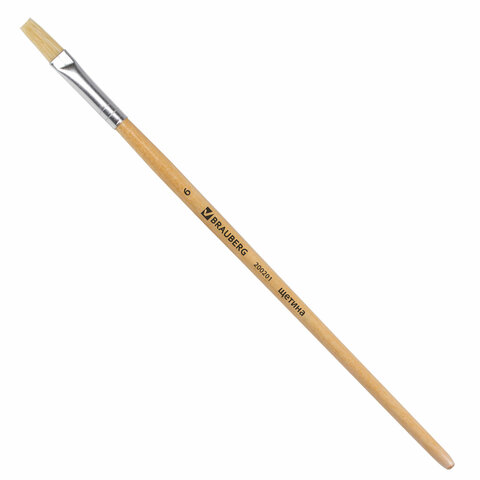 Кисть BRAUBERG щетина, плоская, №6, 200201