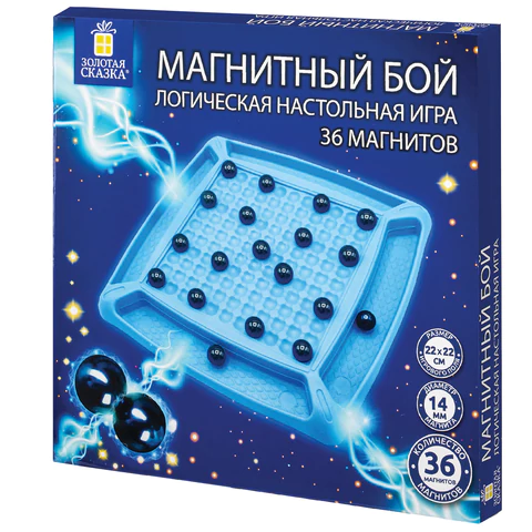 Игра настольная логическая "Магнитный бой", 36 магнитов, доска 22х22 см, ЗОЛОТАЯ СКАЗКА, 665893 - МСК «Форвард»