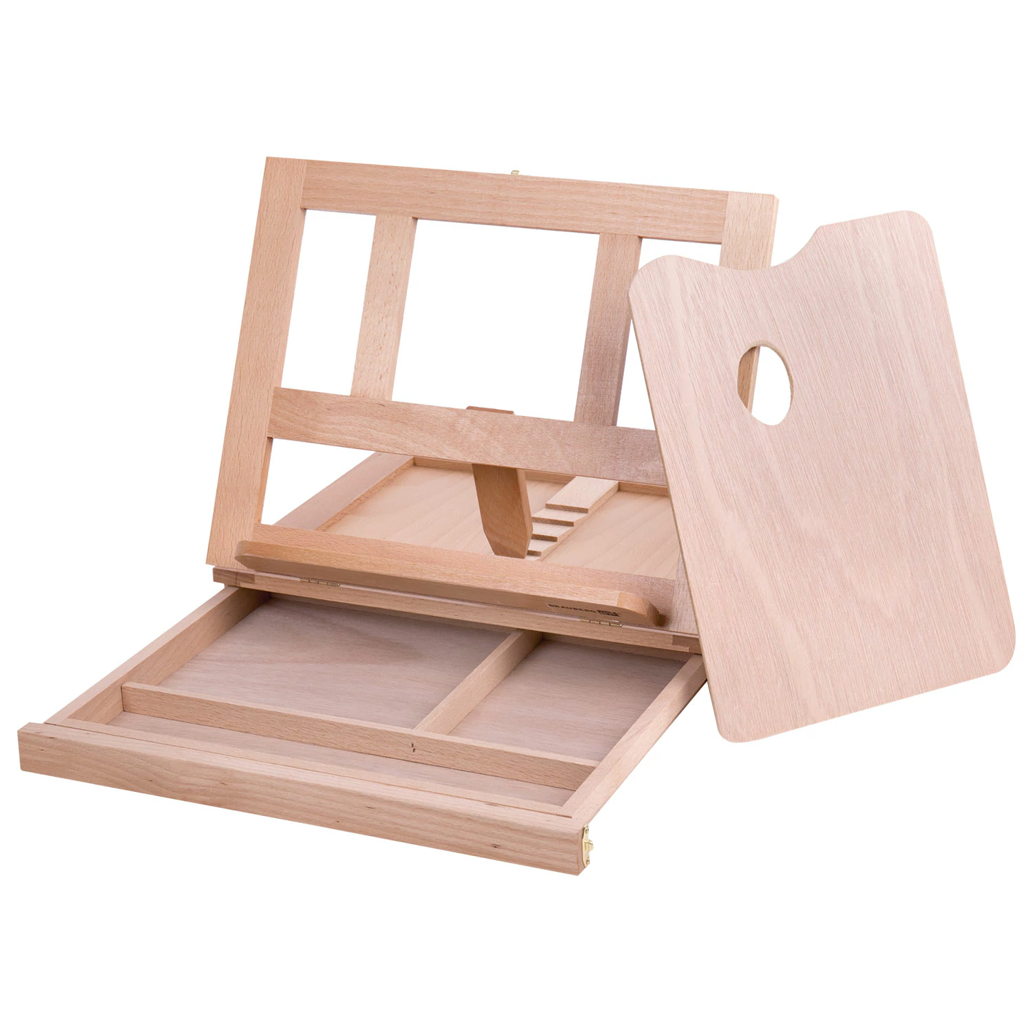 Мольберт настольный из бука с выдвижным ящиком, 34,5х26х27см, холст до 30см, BRAUBERG ART,192247