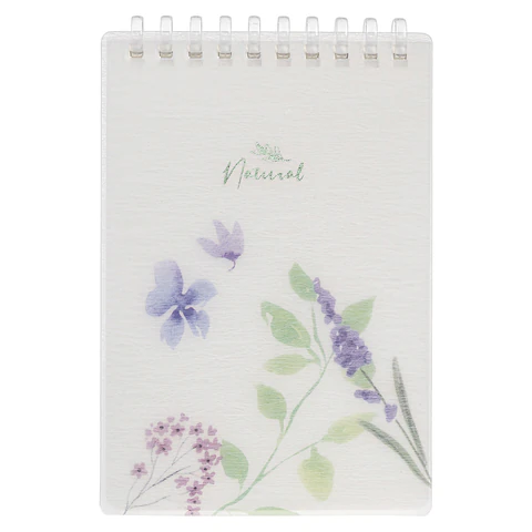 Блокнот МАЛЫЙ ФОРМАТ А6 80 л., мягкий гребень, пластик, фольга, клетка, HATBER, BLUE FLOWERS, 090245, 80Б6A1мс_33478 117749